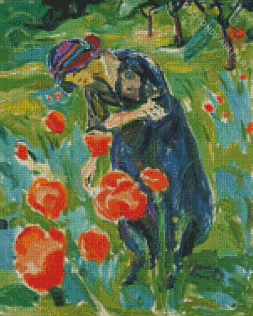 Woman And Poppies Diamond Painting