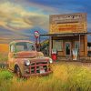 Abandoned Old Gas Station Truck Diamond Painting