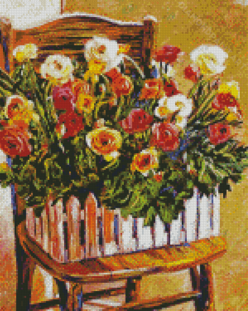 Abstract Flowers On The Chair Diamond Paintings