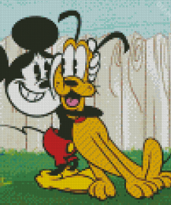 Adorable Mickey Mouse And Pluto Diamond Painting