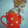 Adorable Kitten In Cup Diamond Paintings