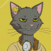 Aesthetic Cat with Headphones Art Diamond Paintings