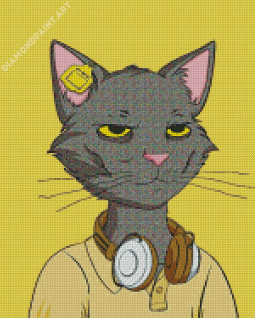 Aesthetic Cat with Headphones Art Diamond Paintings