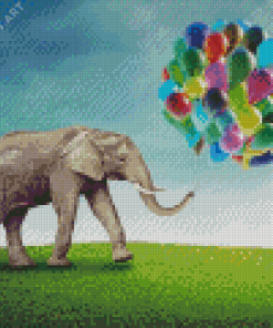 Aesthetic Elephant And Balloons Diamond Paintings