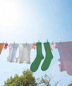 Aesthetic Laundry On Clothesline Diamond Painting