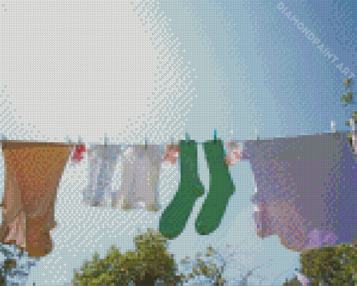 Aesthetic Laundry On Clothesline Diamond Painting