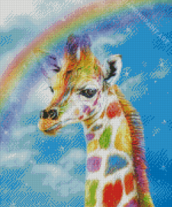 Aesthetic Rainbow Giraffe Diamond Painting