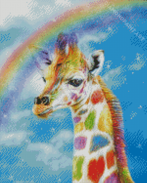 Aesthetic Rainbow Giraffe Diamond Painting