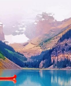 Aesthetic Red Canoe Canada Diamond Painting