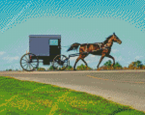 Aesthetic Amish Buggy Diamond Paintings