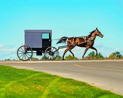 Aesthetic Amish Buggy Diamond Painting