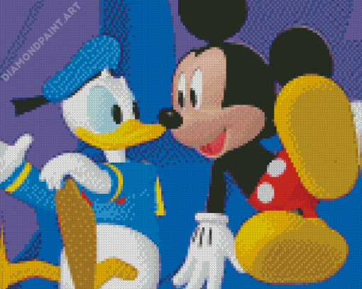 Aesthetic Mickey Mouse And Donald Duck Diamond Painting