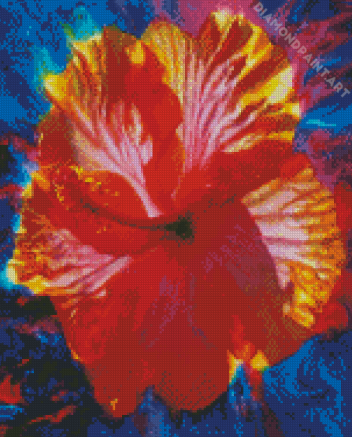 Aesthetic Orange Hibiscus Flower Diamond Paintings