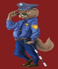 Aesthetic Policeman Cat Diamond Painting