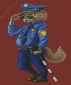 Aesthetic Policeman Cat Diamond Painting