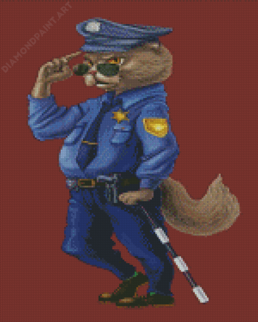 Aesthetic Policeman Cat Diamond Painting