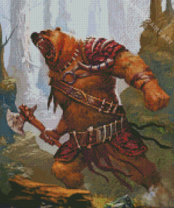 Angry Bear Warrior Art Diamond Painting