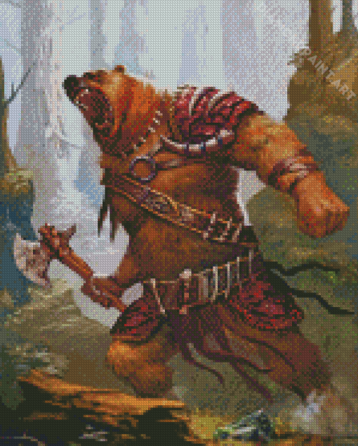 Angry Bear Warrior Art Diamond Painting