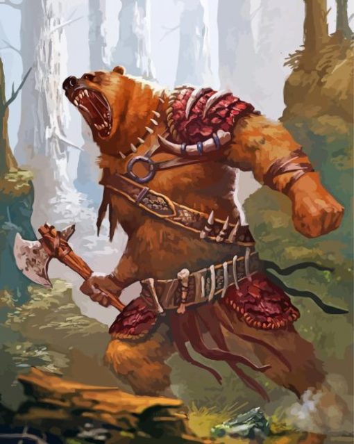 Angry Bear Warrior Art Diamond Painting