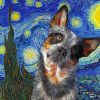 Australian Cattle Dog Blue Heeler Art Van Gogh Diamond Painting