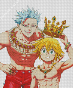 Ban And Meliodas Anime Characters Diamond Painting