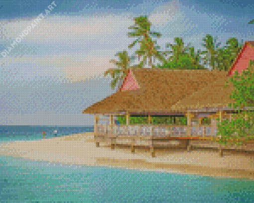 Beach House Island Diamond Paintings