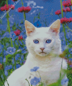 Beautiful Cat In Garden Diamond Paintings