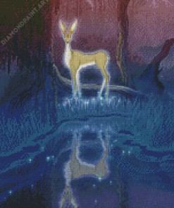 Beautiful Deer By The River Diamond Paintings