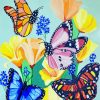 Beautiful Flowers With Butterflies Art Diamond Painting