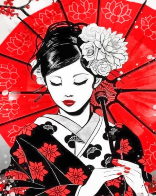 Beautiful Japanese Geisha Diamond Painting