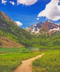 Beautiful Landscape Mountain Trail Diamond Paintings