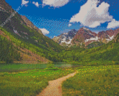 Beautiful Landscape Mountain Trail Diamond Paintings