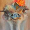 Beautiful Ostrich And Flowers Diamond Painting