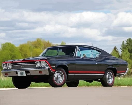 Black 68 Chevelle Diamond Painting