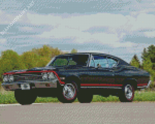 Black 68 Chevelle Diamond Painting