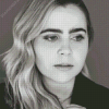 Black And White Mae Whitman Diamond Paintings