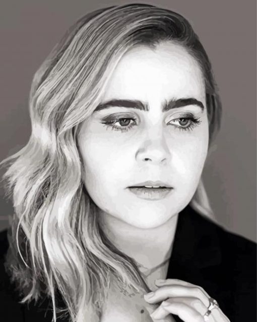 Black And White Mae Whitman Diamond Paintings