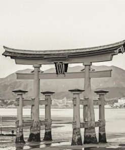 Black And White Torii Gate Diamond Paintings