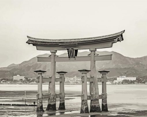 Black And White Torii Gate Diamond Paintings