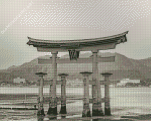 Black And White Torii Gate Diamond Paintings