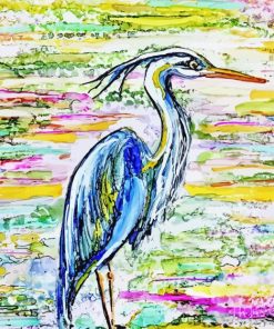 Blue Abstract Heron Diamond Paintings