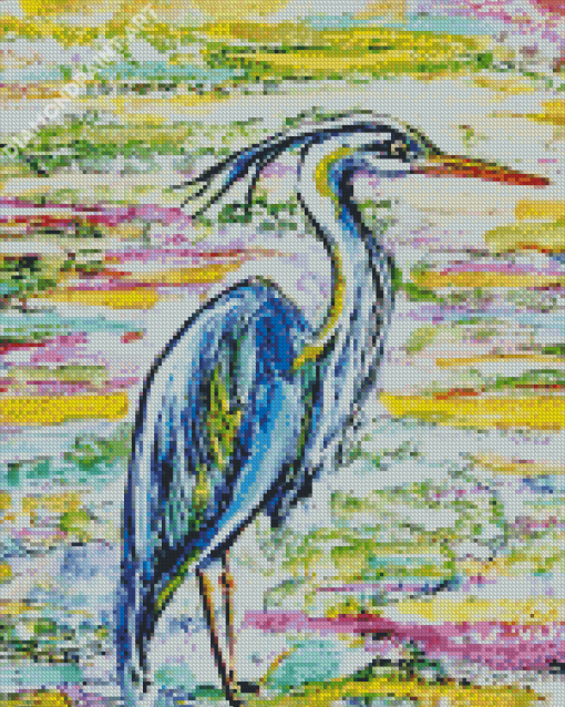 Blue Abstract Heron Diamond Paintings