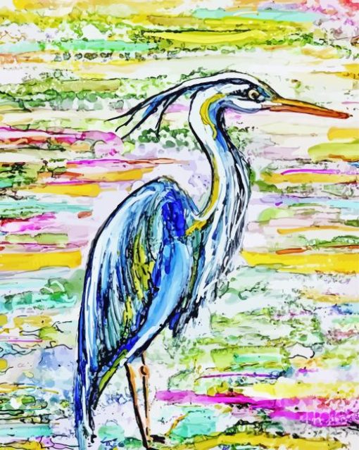 Blue Abstract Heron Diamond Paintings