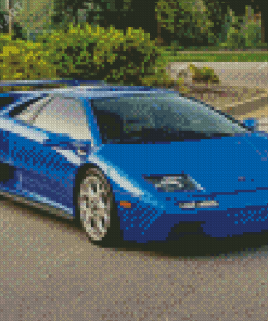 Blue Lamborghini Diablo Diamond Painting