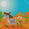 Boy And Donkey Desert Art Diamond Painting