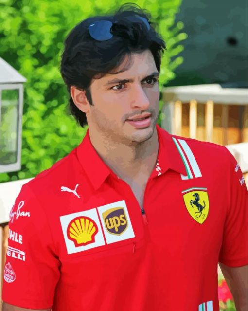 Carlos Sainz Illustration Diamond Painting