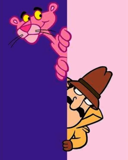 Cartoon Detective Pink Panther Diamond Painting