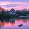 Chinon Bridge At Sunset Diamond Painting