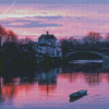 Chinon Bridge At Sunset Diamond Painting