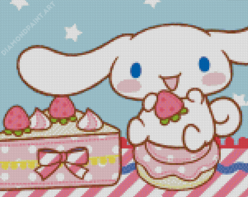 Cinnamoroll Eating Cake Diamond Painting